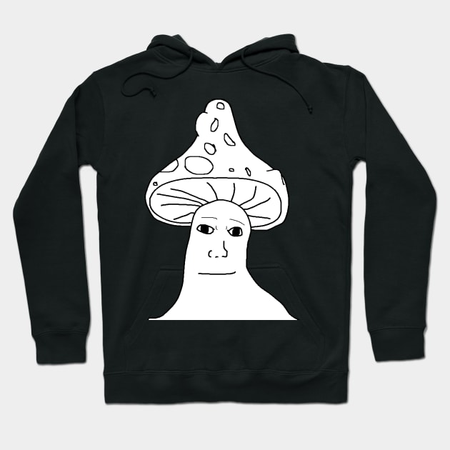 Shroomjak - Mushroom Wojak, Meme, Ironic, Feels Guy Hoodie by SpaceDogLaika